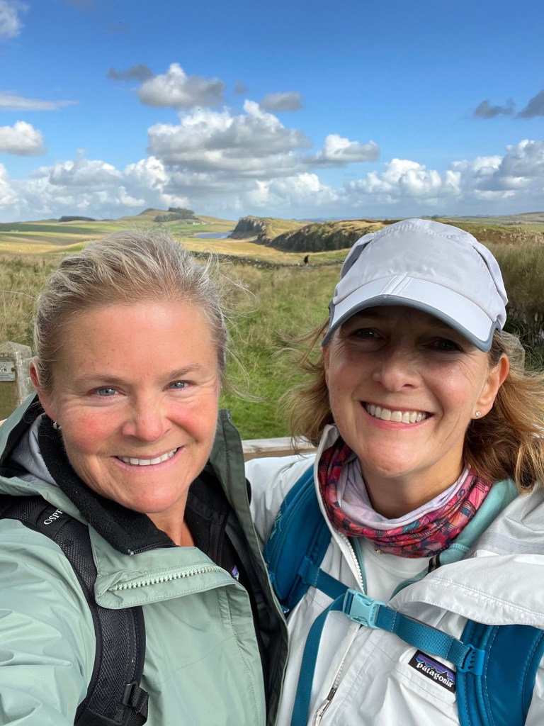 Lynn and I walking Hadrian’s Wall Path in northern England.